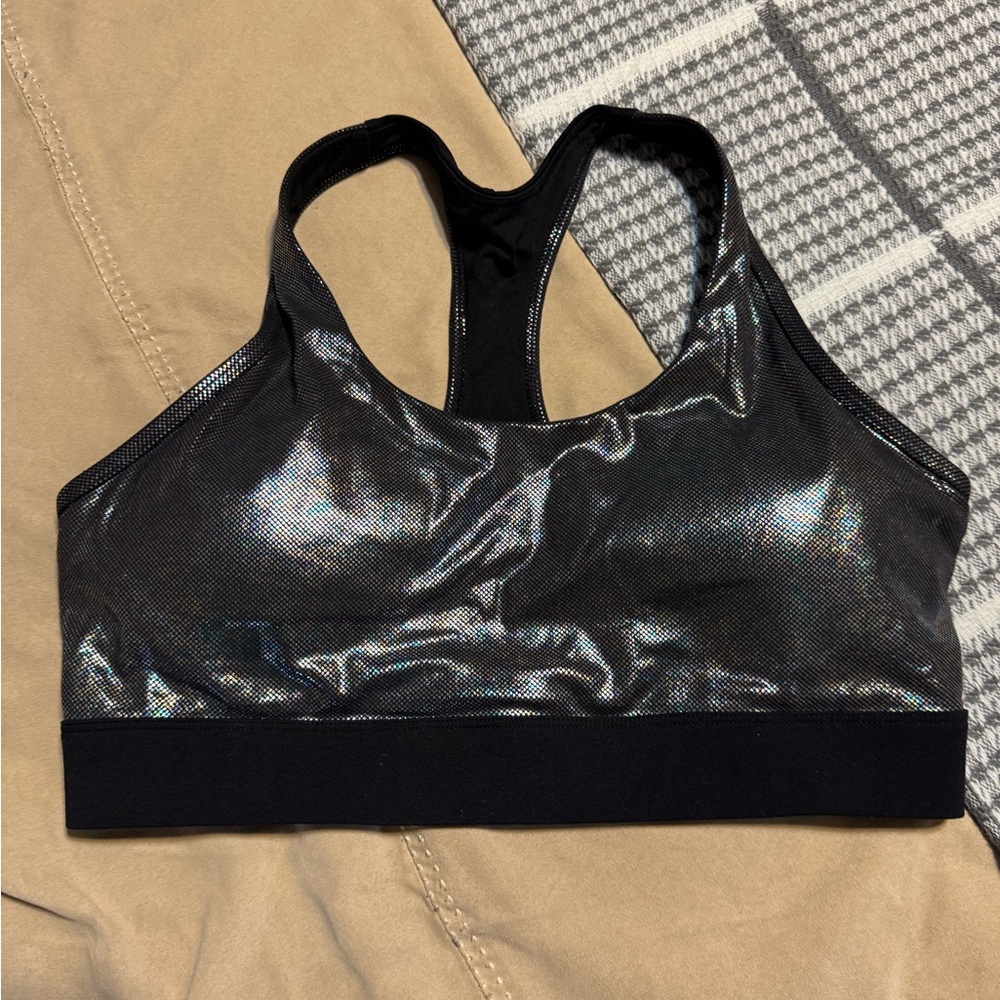 Zyia Black Shimmer Disco Sports Bra